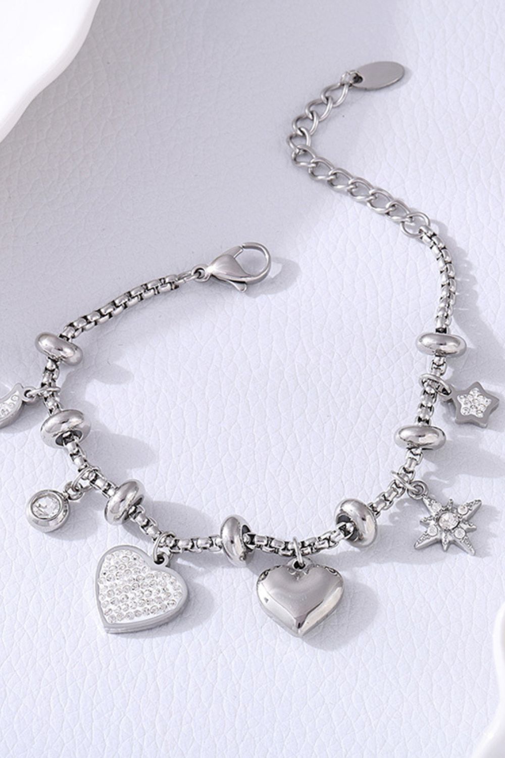 Zircon Kiss Charm Bracelet